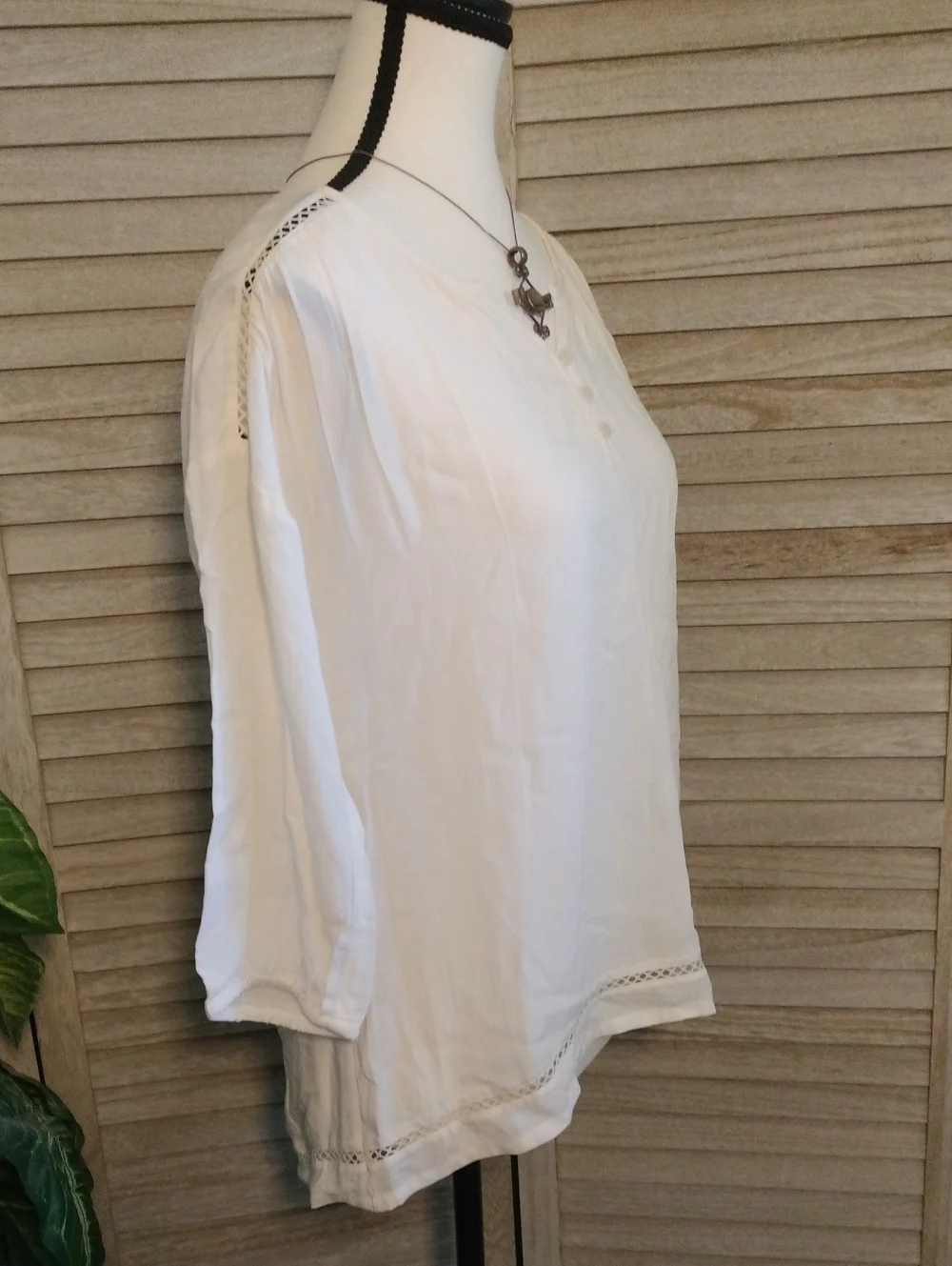 ⚜️ NWT Old Navy Girls Peasant Style Blouse With Open Stitch Trim - Size XL (14)